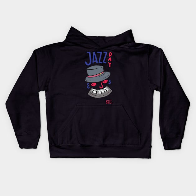 Jazz day Kids Hoodie by Music Lover